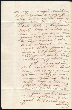 1853 Deák Ferenc (1803-1876), miniszter autográf levele Kehidai birtokáról Bécsbe. A címzett Kis(s...