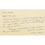 cca 1938 Márai Sándor (1900-1989) író autográf üdvözlő és gratuláló sorai ifj. Bókay János (1892-1961) író...