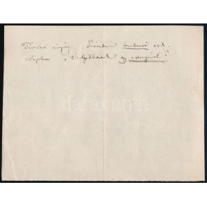 circa 1870 Jókai Mór (1825-1904) író rövid kézirata: Távirati sürgöny Gaérában bombaeső esik. Napoleone...