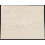 circa 1870 Jókai Mór (1825-1904) író rövid kézirata: Távirati sürgöny Gaérában bombaeső esik. Napoleone...