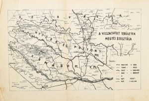 Wiszący Felvidék i Ruténföld. A visszacsatolt területek közigazgatási térképével. Szerk.: A M. Kir...