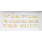 1949 Herendi Sztálin 70. születésnapjára készített porcelán Motifs Hongrois Grand (MHG) mintás cukordoboz...