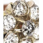 Arany (Au) 14K gyűrű gyémántokkal, 7 db 0,2 ct gyémánttal, jelzett, m: 58, br: 3,74 g