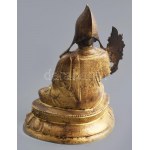 Tsongkhapa. Nepál, XX. sz. eleje, aranyozott bronz, hiányos, m: 10 cm
