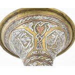 Vase mamelouk. Szíria, 19. sz. vége, bronz, ezüst (Ag), réz, m : 22,5 cm