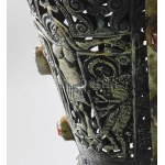 Ortodox tömjénfüstölő. cca XV-XVI. sz., Szerbia / Románia. Aranyozott fém, részben ezüst (Ag) szerelékkel...