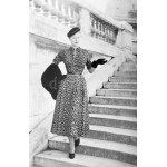 Christian Dior Haute Couture Jungle kétrészes denné šaty. A ruhát viselő Lénárd Angéla (1921-2004...