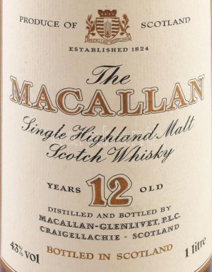 cca 1970-es évek vége/1980-as évek eleje? The Macallan Single Highland Malt Scotch Whisky 12 years old...