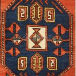 Kaukázusi Kuba-Kunakend gyapjú szőnyeg gördesz csomózás, kb 1910 kisebb hibákkal, jó állapotban 200x136 cm....