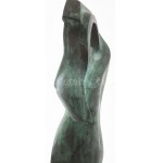 Alexander Archipenko (1887 - 1964): Fésülködő nő. Patinázott bronz, 1915-ös eredeti datálással, vélhetően későbbi öntés...