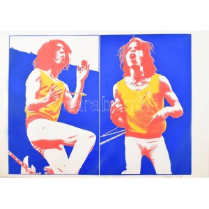 Kelemen Károly (1948): Mick Jagger, 1976. Szitanyomat, papier. Jelezve jobbra lent. Számozott (7/10). 49x64 cm...