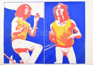 Kelemen Károly (1948): Mick Jagger, 1976. Szitanyomat, papír. Jelezve jobbra lent. Számozott (7/10). 49x64 cm...