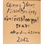 Aknay János (1949) : Festőangyal. Akril, vászon, faroston. Jelezve jobbra lent. Hátoldalán autográf felirattal. 80x70 cm...