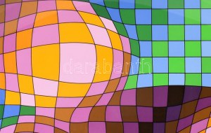 Victor Vasarely (1908-1997): Op-art kompozíció. Szitanyomat, papír. Jelzett, számozott: 121/300. Üvegezett keretben...