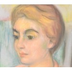 Schönberger Armand (1885-1974): Rózsaszín blúzos hölgy. Pasztell, papier, jelzett. Üvegezett fa keretben, 63×49 cm ...