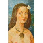 Gulyás Dénes (1927-2003): Mona Lisa elvesztette mosolyát (cím nélkül), 1977. Olaj, farost, jelezve jobbra lent...