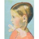 Schubert Ernő (1903-1960): Kislány portré, 1938. Pasztell, papier, jelezve jobbra lent. Dekoratív, üvegezett fakeretben...