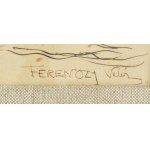 VÉDETT! Ferenczy Valér (1885-1954): Piac. Tus, papír, j.j.l.: Ferenczy Valér, üvegezett fakeretben. Apró foltokkal. 20...