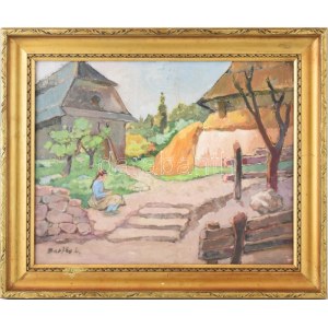 Bartha László (1902-1998): Erdélyi falurészlet. Olaj, vászon, jelzett, fakeretben, 39×50 cm / oil on canvas, signed...
