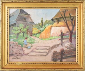 Bartha László (1902-1998): Erdélyi falurészlet. Olaj, vászon, jelzett, fakeretben, 39×50 cm / olej na plátne, sign...