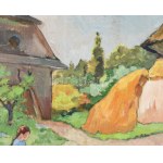 Bartha László (1902-1998) : Erdélyi falurészlet. Olaj, vászon, jelzett, fakeretben, 39×50 cm / huile sur toile, signée...