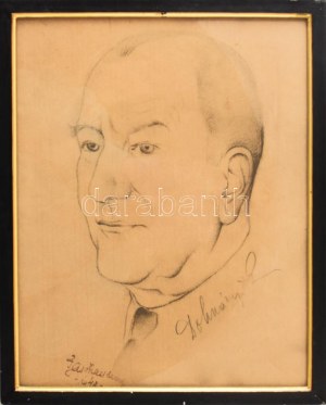 Basilides Barna (1903-1967): Dohnányi Ernő arcképe, 1942. Ceruza, papier...