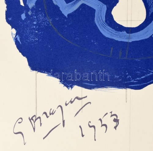 Georges Braque (1882-1963): Madár (cím nélkül). Litográfia, papír. Jelzett a litográfián (G. Braque 1953 és H...