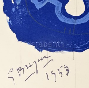 Georges Braque (1882-1963): (cím nélkül). Litográfia, papier. Jelzett a litográfián (G. Braque 1953 és H...