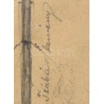 Báró Mednyánszky László (1852-1919) : Gyár látképe. Ceruza, papír. Jelezve jobbra lent. Üvegezett fa keretben. 9,5x15...