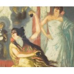 Almery Lobel-Riche (1877-1950) : Táncosnők. Akvatinta, papír, jelzett, számozott (173). Üvegezett, dekoratív, fakeretben...