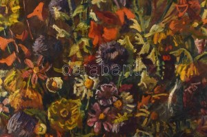 Basch Andor (1885-1944) : Virágcsendélet, 1940. Olaj, vászon, jelezve balra lent. Dekoratív fakeretben...