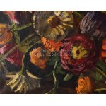 Basch Andor (1885-1944) : Virágcsendélet, 1940. Olaj, vászon, jelezve balra lent. Dekoratív fakeretben...