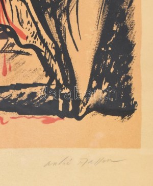 André Masson (1896-1987): Erotikus grafika (cím nélkül). Litográfia, papier. Jelese jobbra lent. Üvegezett fakeretben...