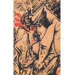 André Masson (1896-1987): Erotikus grafika (cím nélkül). Litográfia, papír. Jelezve jobbra lent. Üvegezett fakeretben...