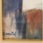 Emőd Aurél (1897-1958): Alvó lány. Akvarell, papír. Jeletzve balra lent. 42x33,5 cm. Dekorativní, üvegezett fakeretben. ...