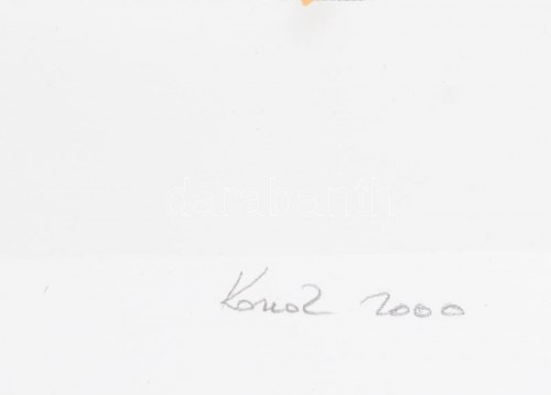 Konok Tamás (1930-2020): Konstruktivista kompozíció (sine loco et anno), 2000. Szitanyomat, papír, jelzett. Számozott...