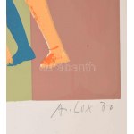 Lux Antal (1935-): Bábuk, 1970. Szitanyomat, papier. Jelzett és datált (A Lux 70), számozott: 1/30. 40x46 cm...