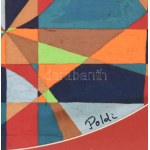 Böhm Lipót, Poldi (1916-1995): Geometria. Tempera, papír, jelezve jobbra lent és balra fent. Üvegezett fakeretben, 40...
