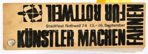 Künstler machen Fahnen für Rottweil (Művészek zászlót készítenek Rottweil városának). Stadtfest Rottweil 74 /13.-16...
