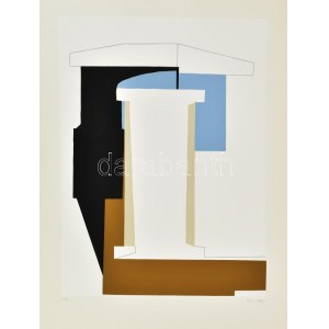 Mark (Márkus), Anna (1928-): Geometrikus kompozíció. Szitanyomat, papier, jelzett, számozott (8/40). 45×34 cm ...