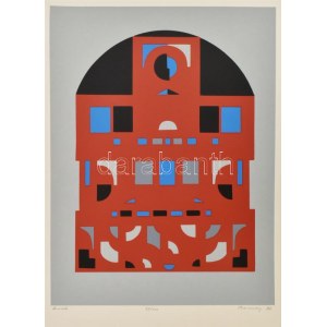 Barcsay Jenő (1900-1988): Emlék, 1978. Szitanyomat, papír, jelzett, számozott (49/100). 40×30 cm / screenprint on paper...