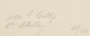 Beöthy István (Etienne) (1897-1961): A la memorie de B. Bartók. Szitanyomat, papír, jelzett, számozott (49/100)...