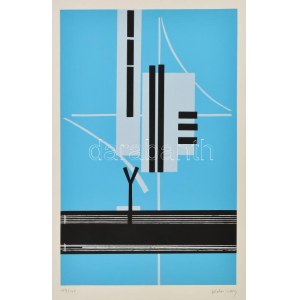 Kolozsváry Zsigmond (1899-1983) : La géométrie à l'épreuve du temps. Szitanyomat, papír, jelzett, számozott (49/100). 44×28 cm ...