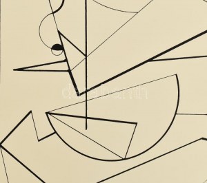 Martyn Ferenc (1899-1986): (Ferenc Ferenc): Geometrikus kompozíció, 1978. Szitanyomat, papír, jelzett. Számozott: 49/100. 48×31,5 cm ...