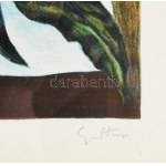 Guttuso, Renato (1911-1987): Virág csendélet. Litográfia, papír, jelzett, számozott 108/120 41x52 cm Üvegezett keretben...