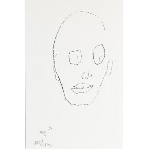 Reigl Judit (1923-2020) : Portré. Szitanyomat, papír, jelzett a nyomaton, számozott : 1009/1500, 19,5x24 cm ...