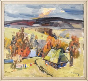 Kassai Antal (1921-1991), kárpátaljai festő: Kárpátaljai táj. Olaj, vászon, jelezve jobbra lent. Fakeretben. 66x70 cm...