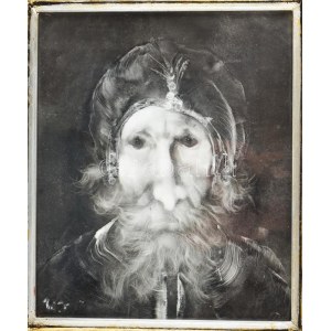 Szász Endre (1926-2003) : A király... Olaj, farostlemez, jelzett. fakeretben, 29x24 cm.