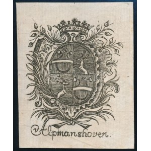 v. Alpmanshoven, XVIIIe siècle. Rézmetszet, papír, jelzés nélkül. 10x8 cm.