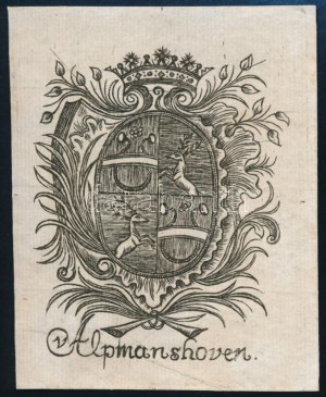 v. Alpmanshoven, XVIIIe siècle. Rézmetszet, papír, jelzés nélkül. 10x8 cm.